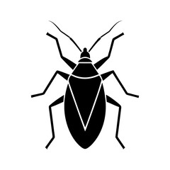 kissing bug with prominent head on white