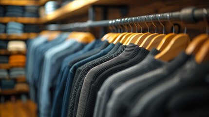 Obraz premium Clothes hanging on clothing hanger.. Wardrobe concept. Store concept