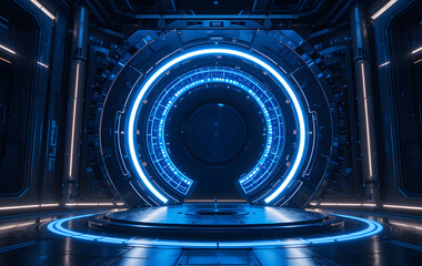 AI blue circle gate futuristic version