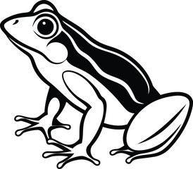 Frog isolated vector, Frog silhouette vector art, Frog line art vector illustration design
