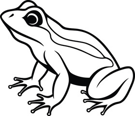 Frog isolated vector, Frog silhouette vector art, Frog line art vector illustration design