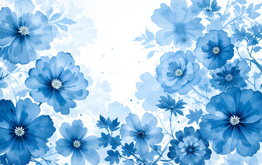 blue watercolor floral