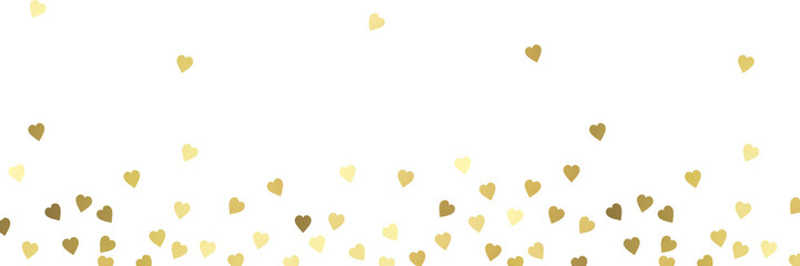 Gold hearts illustration banner
