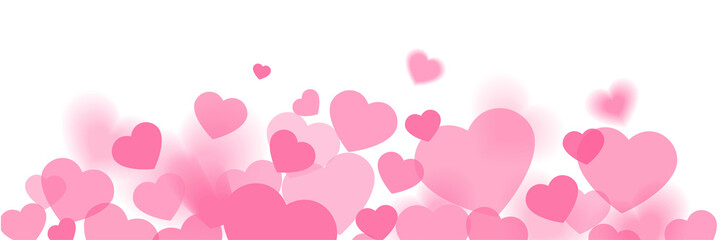 Pink hearts illustration banner