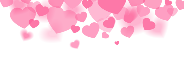 Pink hearts illustration banner