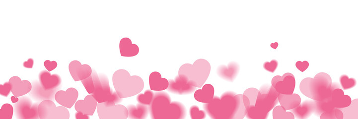 Pink hearts illustration banner