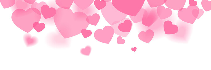 Pink hearts illustration banner