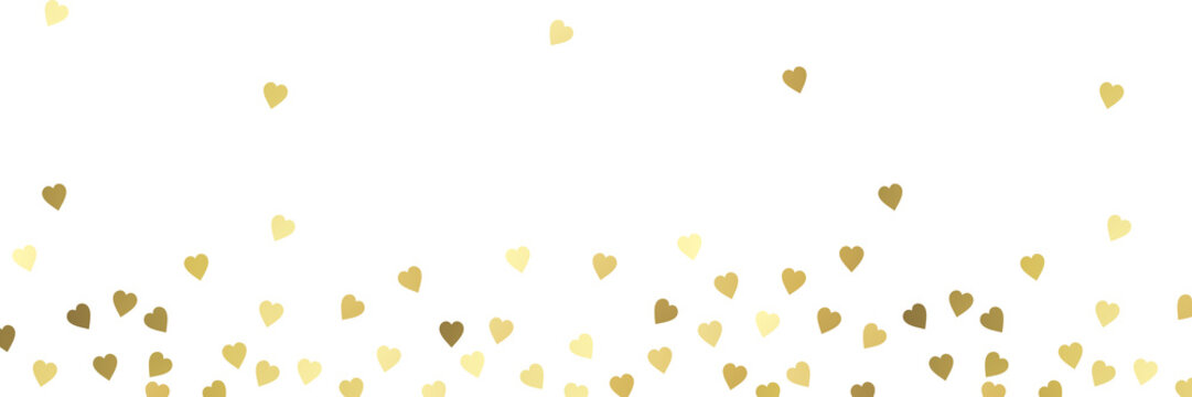 Gold hearts illustration banner