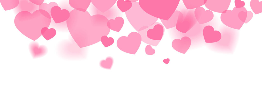 Pink hearts illustration banner