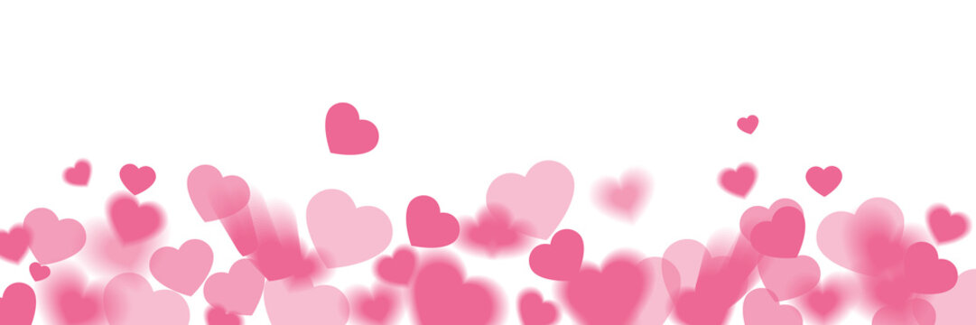 Pink hearts illustration banner