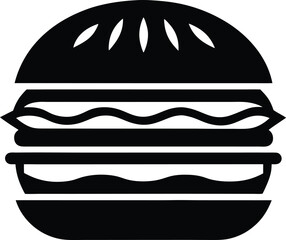 Burger silhouette, Burger illustration silhouettes in white background, food design  