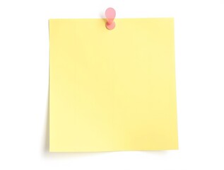 Yellow sticky post it note isolated on white background