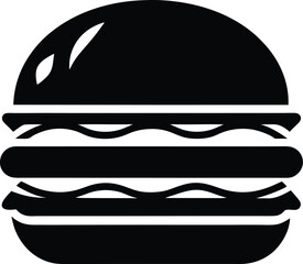 Burger silhouette, Burger illustration silhouettes in white background, food design  