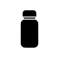 A bottle of syrup icon silhouette on white background