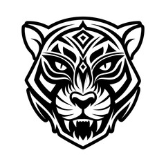 Obraz premium Solid style icon of black panther head