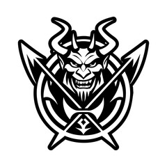 A solid style icon of devil tattoo