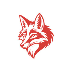 red fox, fox logo silhouette vector line art logo design