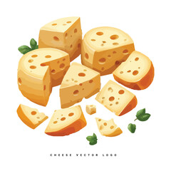Cute melting cheese cartoon vector illustration isolated 
