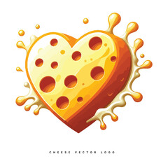 Cute melting cheese cartoon vector illustration isolated 
