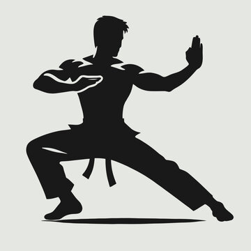 recommend clip art:  Martial Artist Silhouette in black on a white background