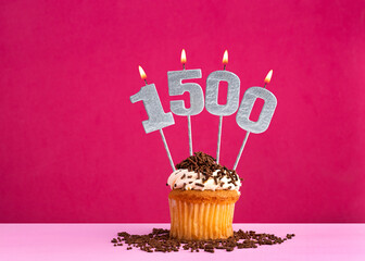 Candle number 1500 - Number of followers or likes.