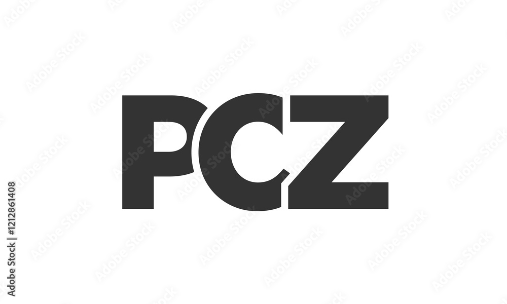 Poster pcz logo design template with strong and modern bold text. initial based vector logotype featuring s