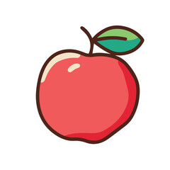 A simple and delightful illustration of a red apple, symbolizing health, education, and nutrition. A timeless image promoting healthy eating and lifestyle