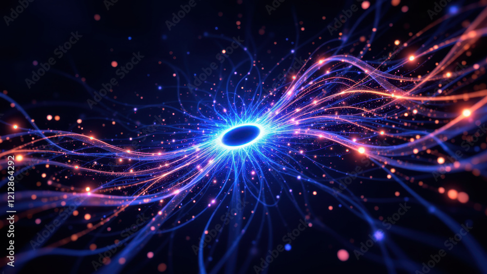 Aufkleber gamma ai neural network visualization with electromagnetic waves and cosmic energy.