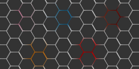 Abstract seamless honeycomb hexagon background. Geometric texture  pattern design.
