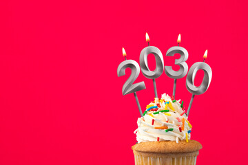 Happy New Year 2030 - Candles in the form of lit numbers