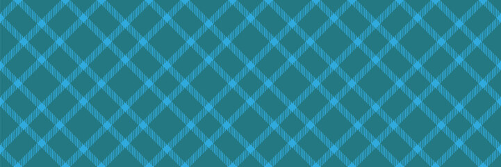 Fibre pattern seamless fabric, curved check texture tartan. Micro vector background plaid textile in cyan color.