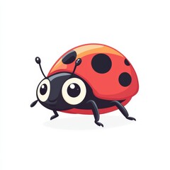 Fototapeta premium Cute Ladybug Cartoon Icon Expressive Design