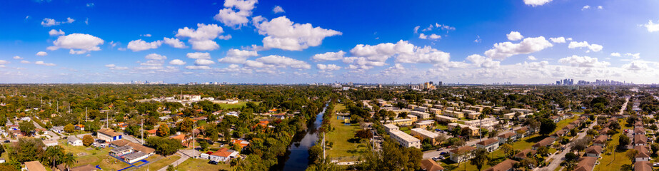 Fototapeta premium Aerial panorama Miami Little River Canal C7 2025