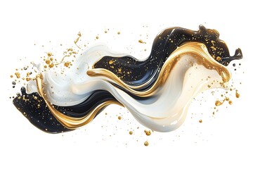 Fototapeta premium Splash or wave of liquid, coffee, milk, cream, water, juice, soap bubbles and more in mid air on white background.