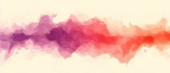 Obraz premium Abstract watercolor wash, pink-orange gradient, white background, website header