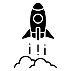 Fototapeta premium Rocket Booster Icon Element For Design