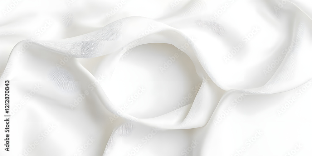 Poster soft white geometry cloth ring or loop background template with copy space