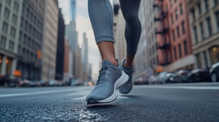 Fototapeta premium Urban Runner: City Street Jogging