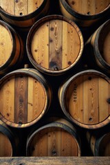 Stacked bourbon barrel staves, wood wall detail, old, shadow