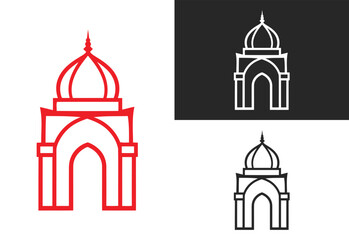 Islamic  decoration gate  vector illustration