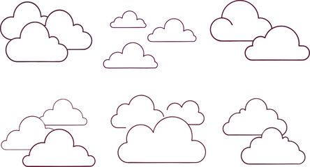 cloud icon line art vector illustration 
