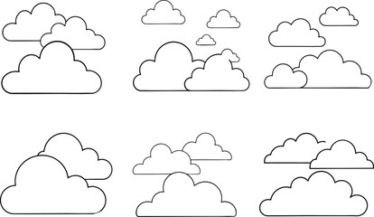 cloud icon line art vector illustration 