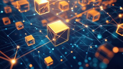 Abstract Network of Interconnected Cubes: A Digital Visualization of Blockchain Technology