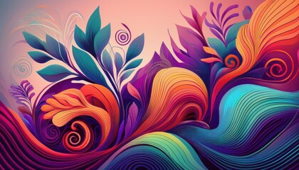 Fototapeta premium A lively display of colors and shapes captures the essence of spring in natures beauty.