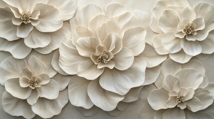 Elegant Cream Floral Wall Art Design