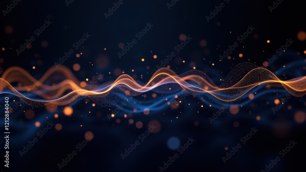 Poster gamma ai visual effect with vibrant abstract energy wave.