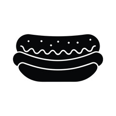 hot dog silhouette vector illustration