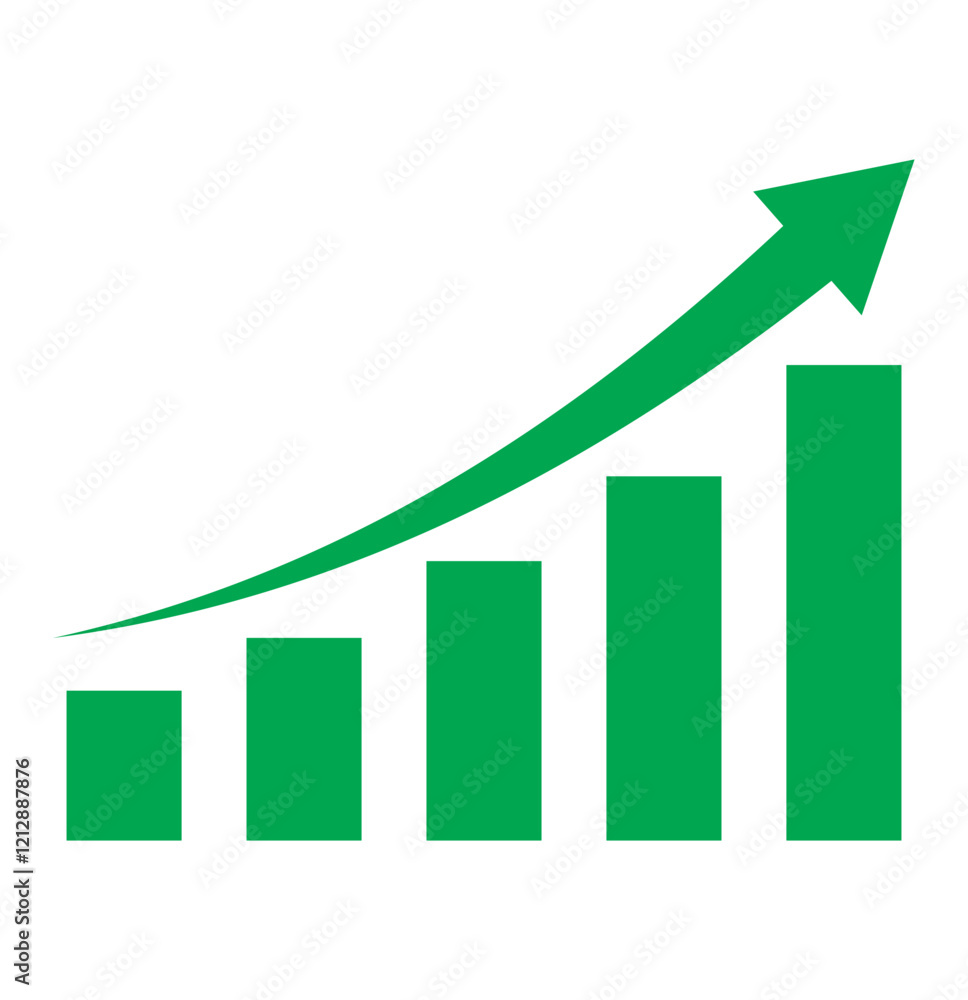 Poster growing graph set. growth success arrow icon. growing graph icon set. growth chart icon. growing bar