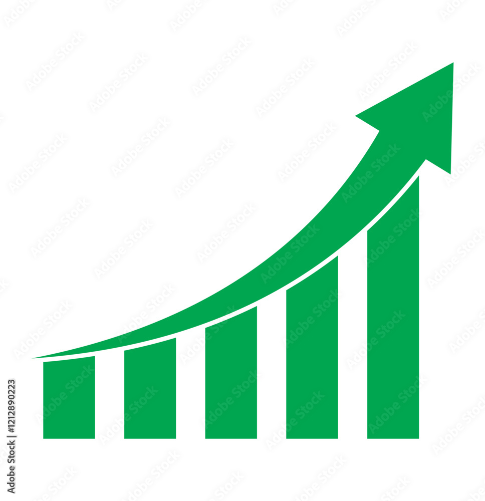 Poster growing graph set. growth success arrow icon. growing graph icon set. growth chart icon. growing bar