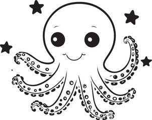 Octopus line art design